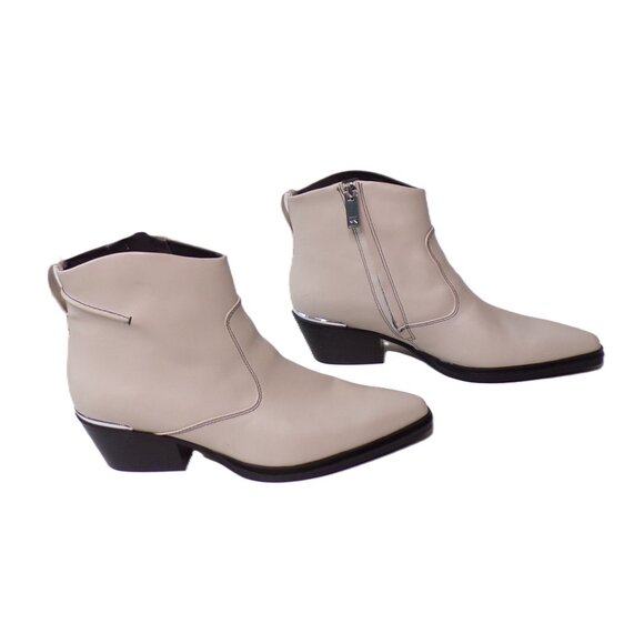 🆕FRANCO SARTO Blake Pointed Toe Western Zip Bootie Ankle Boot 8 White - Picture 9 of 16